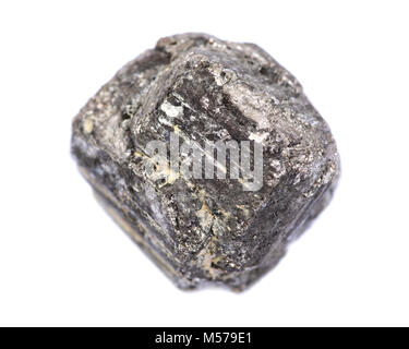 Pirite naturale cube dal Perù, isolato su sfondo bianco Foto Stock