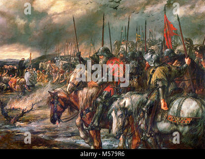La mattina della battaglia di Agincourt, 25 Ottobre 1415 - Sir John Gilbert, 1884 Foto Stock
