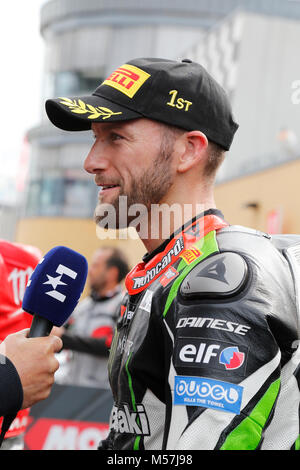 Tom Sykes GBR) del Kawasaki Racing Team durante il 2017 MOTUL FIM Superbike World Championship, Prosecco DOC giro tedesco, al Lausitzring EuroSpeedway Foto Stock