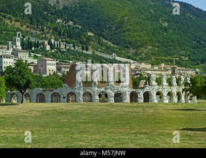 Teatro Romano di Gubbio, Italia Foto Stock