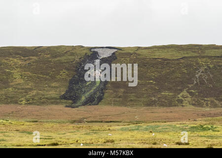 Bog burst o torba frana diapositiva, Shetland continentale e le isole Shetland, Scotland, Regno Unito Foto Stock