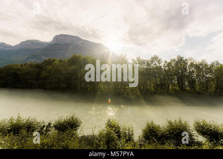 Belle montagne in splendido alpi svizzere in Svizzera, Europa su un viaggio su strada viaggio Foto Stock
