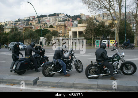 Riunione Harley Davidson a Napoli, Italia Foto Stock