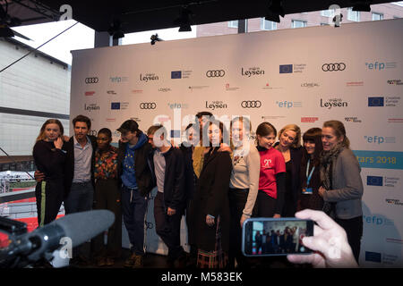 Berlino, Germania. Xvii Feb, 2018. Durante la foto chiamata presentando al Parlamento Shooting Stars 2018 durante la 68a credito: Beata Siewicz/Pacific Press/Alamy Live News Foto Stock