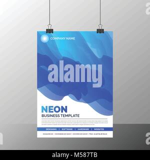 Neon astratto Business modello Flyer Illustrazione Vettoriale