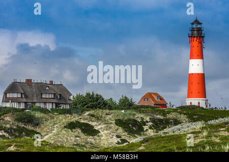 Faro Hörnum sul nord isola frisone Sylt, Germania Foto Stock