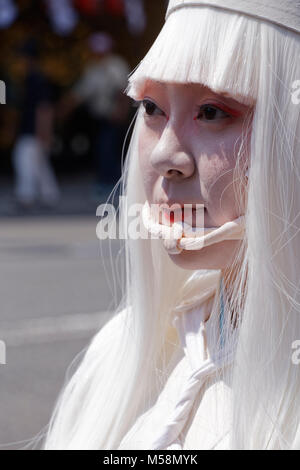 Il Daigyoretsu durante il Sanja Matsuri festival, Tokyo, Giappone. Foto Stock