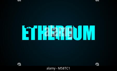 Ethereum testo. Abstract background. Digital rendering 3d. Foto Stock