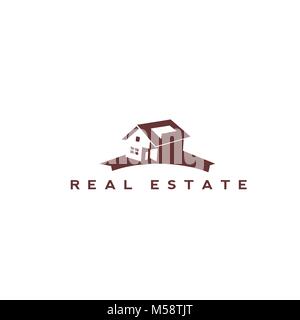 Brown realestate con sfondo bianco. Illustrazione Vettoriale