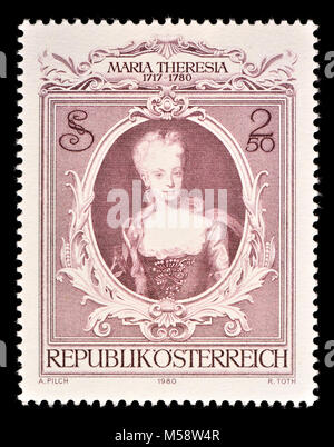 Austrian francobollo (1980) : Maria Theresia (Maria Teresa Walburga Amalia Christina: 1717 - 1780) il solo dominatore femmina dei domini degli Asburgo Foto Stock