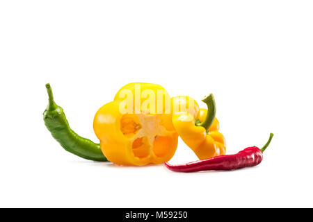 Diversi i peperoni freschi Foto Stock