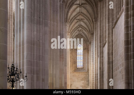 Monastero di Batalha tardo gotico in Portogallo, mischiato con lo stile manuelino), Batalha, regione di Leiria, Portogallo Foto Stock