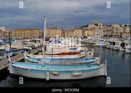 Marseille, Francia. Il Vieux Port. Foto Stock