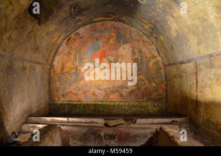 Santa Maria Capua Vetere, una cittadina vicino a Napoli e Caserta (Campania, Italia): all'interno del tempio zoroastriano di Mitra (Mitreo) Foto Stock