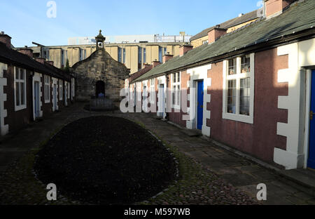 Vista gli ospizi di carità e la cappella come parte di Pennys ospedale in King Street, Lancaster, Lancashire, Regno Unito Foto Stock