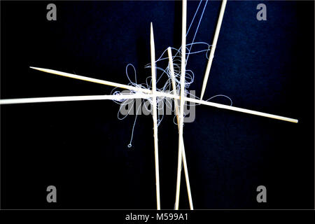 Close up di una chitarra Foto Stock