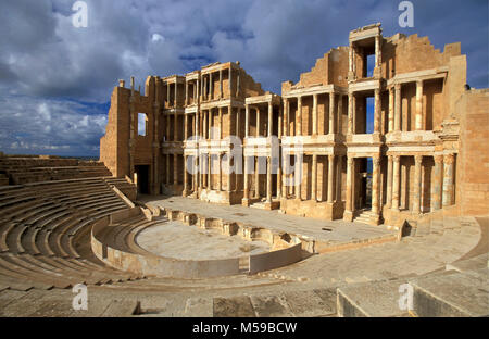 La Libia. Tripoli. Sabratha. (Sabrata). Le rovine romane. Unesco World Heritage Site. Sito archeologico di Sabratha. Foto Stock