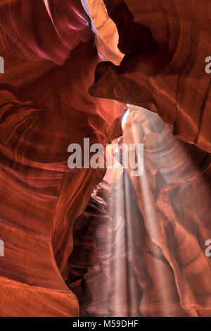 Canyon slot nella parte superiore Antelope Canyon su Navajo Nation in Arizona. Foto Stock