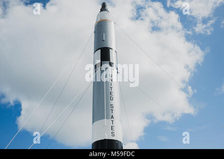 Replica razzo al Kennedy Space Center, Orlando, Florida, America del Nord Foto Stock