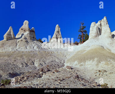 Erosi pinnacoli di ceneri vulcaniche e sedimenti terziari in terra bianca area vicino winston, montana Foto Stock