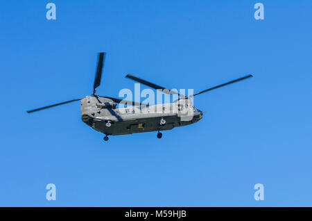 Boeing CH-47 elicottero Chinook assiting con mountain rescue. Mt cappa, Oregon Foto Stock