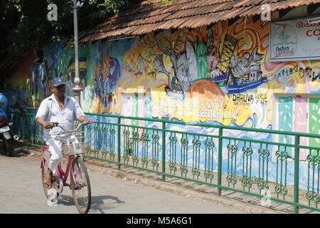 La street art di Fort Kochi, Kerala Foto Stock