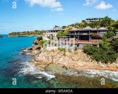 Giorgio Armani Cliffside Ritiro, Galley Bay Beach, Antigua Foto Stock