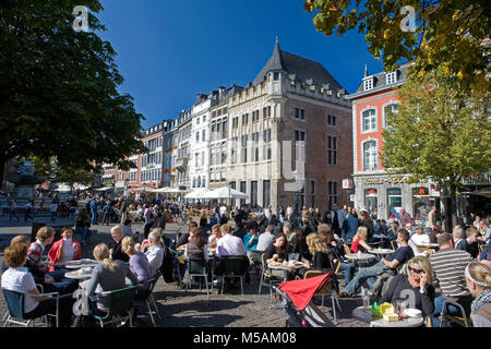 Piazza del Municipio; Aachen, Aix-la-Chapelle, Nord Reno-Westfalia, Germania Foto Stock