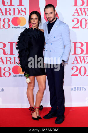 Cheryl e Liam Payne frequentando il Brit Awards all'O2 Arena, Londra. Foto Stock