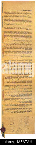 La dichiarazione israeliana di indipendenza, formalmente la dichiarazione della creazione dello Stato di Israele è stato proclamato il 14 maggio 1948 Foto Stock