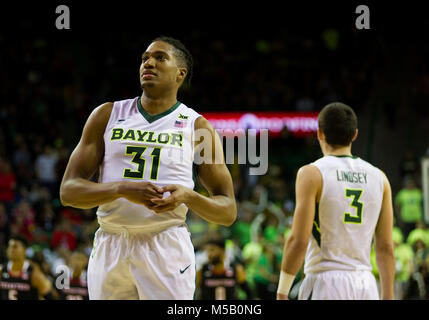 Waco, Texas, Stati Uniti d'America. Xvii Feb, 2018. Baylor porta avanti Terry Maston (31) seconda metà del NCAA pallacanestro tra il Texas Tech Red Raiders e Baylor porta al centro di Ferrell a Waco, Texas. Matthew Lynch/CSM/Alamy Live News Foto Stock