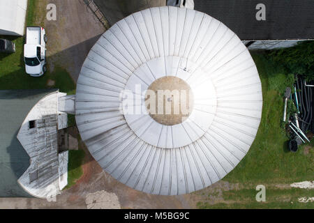 Vista aerea del silo in Fattoria nella contea di Mercer PA Foto Stock