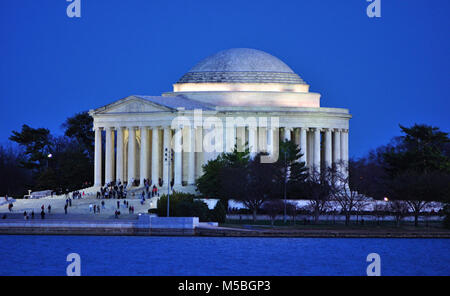 Thomas Jefferson Memorial al crepuscolo Foto Stock