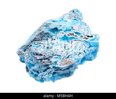 Blu brillante hemimorphite ruvida da Wenshan, Yuunan Provincia, Cina isolato su sfondo bianco Foto Stock