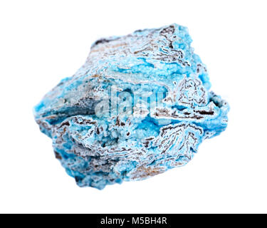 Blu brillante hemimorphite ruvida da Wenshan, Yuunan Provincia, Cina isolato su sfondo bianco Foto Stock