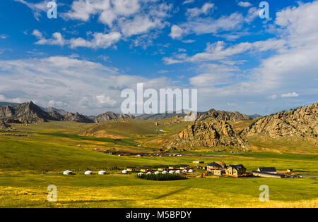 Ayanchin Four Seasons Lodge, Gorkhi-Terelj Parco Nazionale, Mongolia Foto Stock