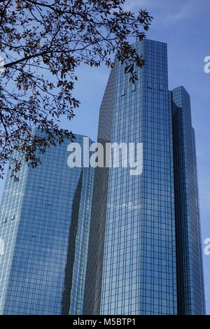 Torri gemelle della Deutsche Bank, Francoforte, Germania Foto Stock