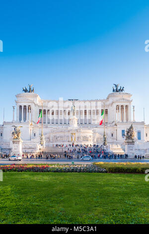 Il Monumento Nazionale di costruzione in Italia a Roma in Piazza Venezia Foto Stock