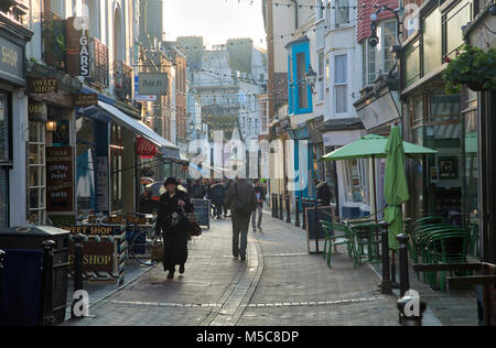 Hastings Old Town High Street Foto Stock