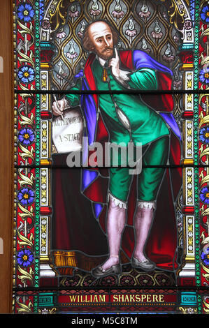 La finestra di Shakespeare in mostra presso la Biblioteca dello Stato di Victoria a Melbourne Foto Stock