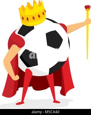 Cartoon illustrazione della sfera reale come il calcio o il calcio re Illustrazione Vettoriale