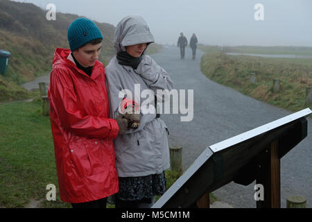 Walkers sul National Trust land. Foto Stock