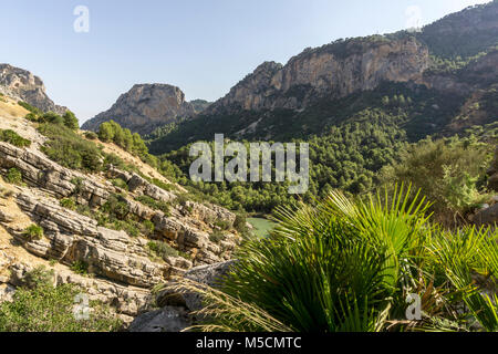 Sentiero escursionistico Caminito del Rey.Vista della gola di Gaitanes a El Chorro. Provincia di Malaga. Spagna. Foto Stock