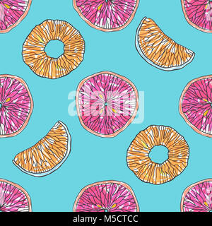 Citrus seamless pattern. Sfondo tropicale Foto Stock