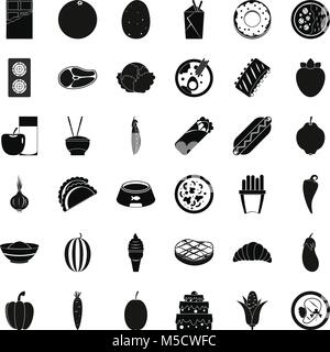 Valore energetico set di icone, stile semplice Illustrazione Vettoriale