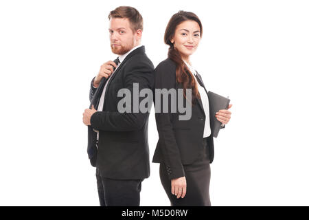 I colleghi in azienda Foto Stock