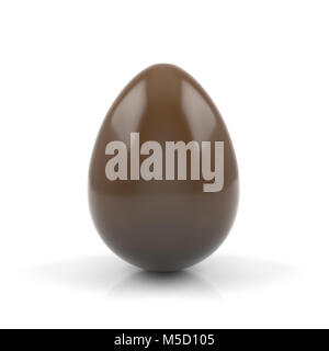 Latte uova di cioccolato isolato su sfondo bianco Foto Stock