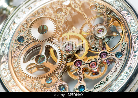 Chiudere la vista di un vintage bellissimo orologio Foto Stock