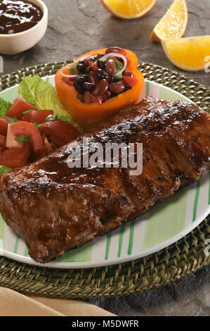 La carne di maiale le nervature brevi Foto Stock