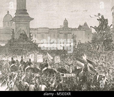 La ricezione di Giuseppe Garibaldi, Trafalgar Square a Londra, Inghilterra, 1864 Foto Stock
